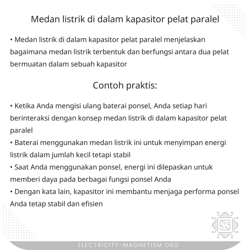 Medan Listrik di Dalam Kapasitor Pelat Paralel