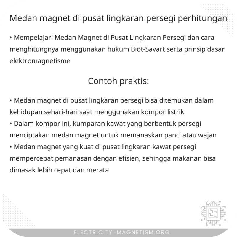 Medan Magnet di Pusat Lingkaran Persegi | Perhitungan