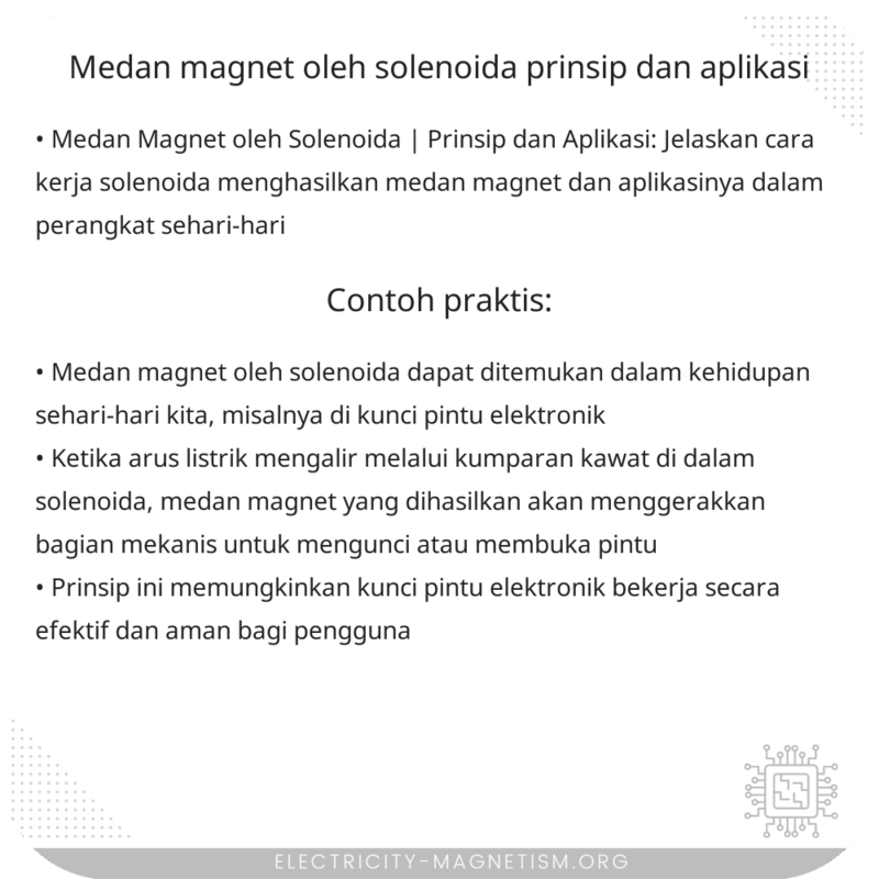 Medan Magnet oleh Solenoida | Prinsip dan Aplikasi