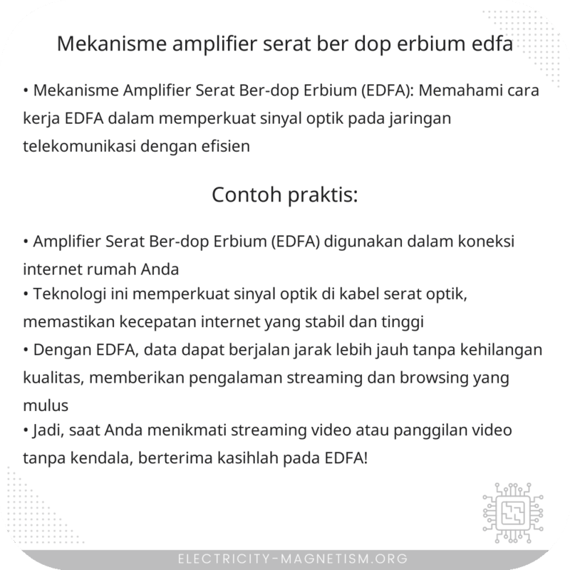 Mekanisme Amplifier Serat Ber-dop Erbium (EDFA)