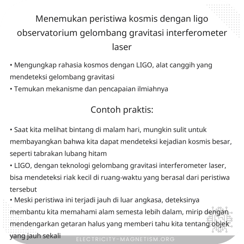 Menemukan Peristiwa Kosmis dengan LIGO (Observatorium Gelombang Gravitasi Interferometer Laser)