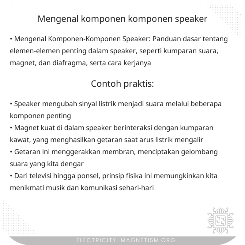 Mengenal Komponen-Komponen Speaker