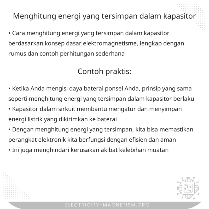 Menghitung Energi yang Tersimpan dalam Kapasitor
