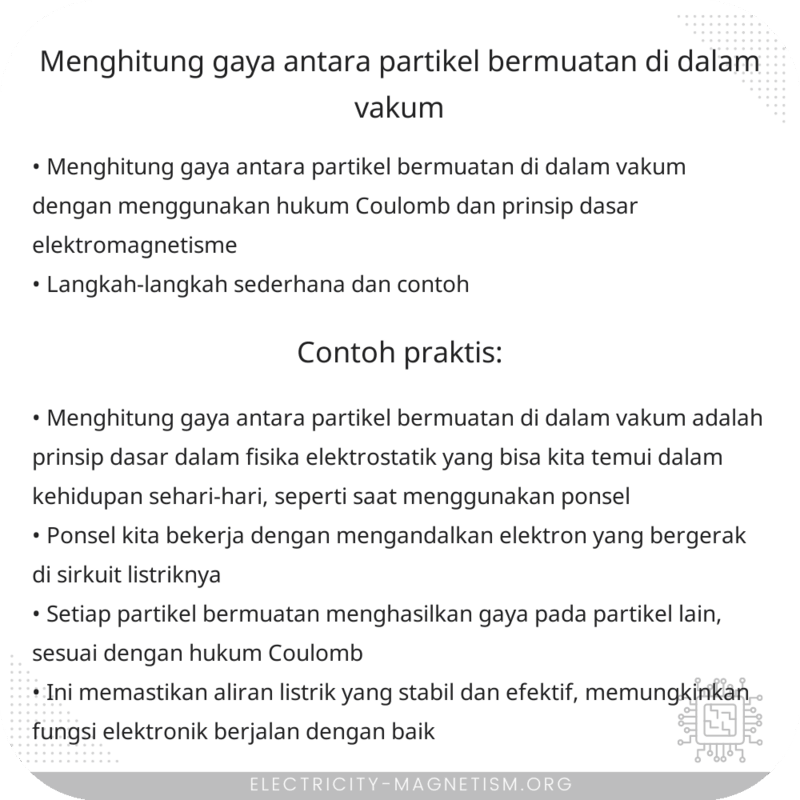 Menghitung Gaya Antara Partikel Bermuatan di Dalam Vakum