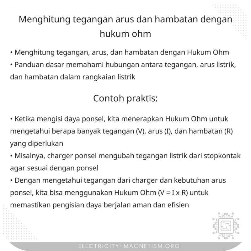 Menghitung Tegangan, Arus, dan Hambatan dengan Hukum Ohm