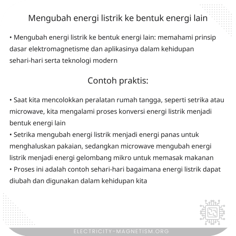 Mengubah Energi Listrik ke Bentuk Energi Lain