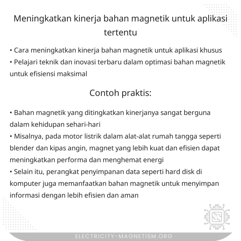 Meningkatkan Kinerja Bahan Magnetik untuk Aplikasi Tertentu