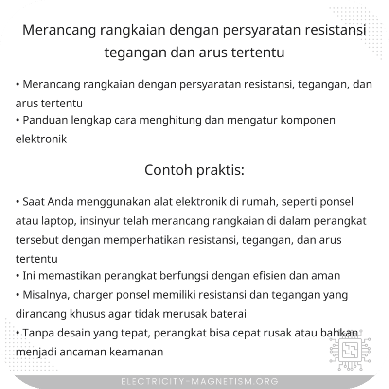 Merancang Rangkaian dengan Persyaratan Resistansi, Tegangan, dan Arus Tertentu