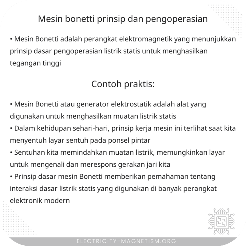 Mesin Bonetti | Prinsip dan Pengoperasian