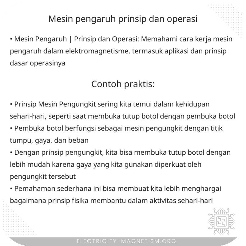 Mesin Pengaruh | Prinsip dan Operasi