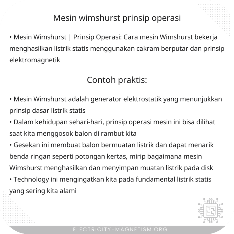 Mesin Wimshurst | Prinsip Operasi