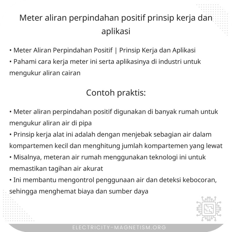 Meter Aliran Perpindahan Positif | Prinsip Kerja dan Aplikasi