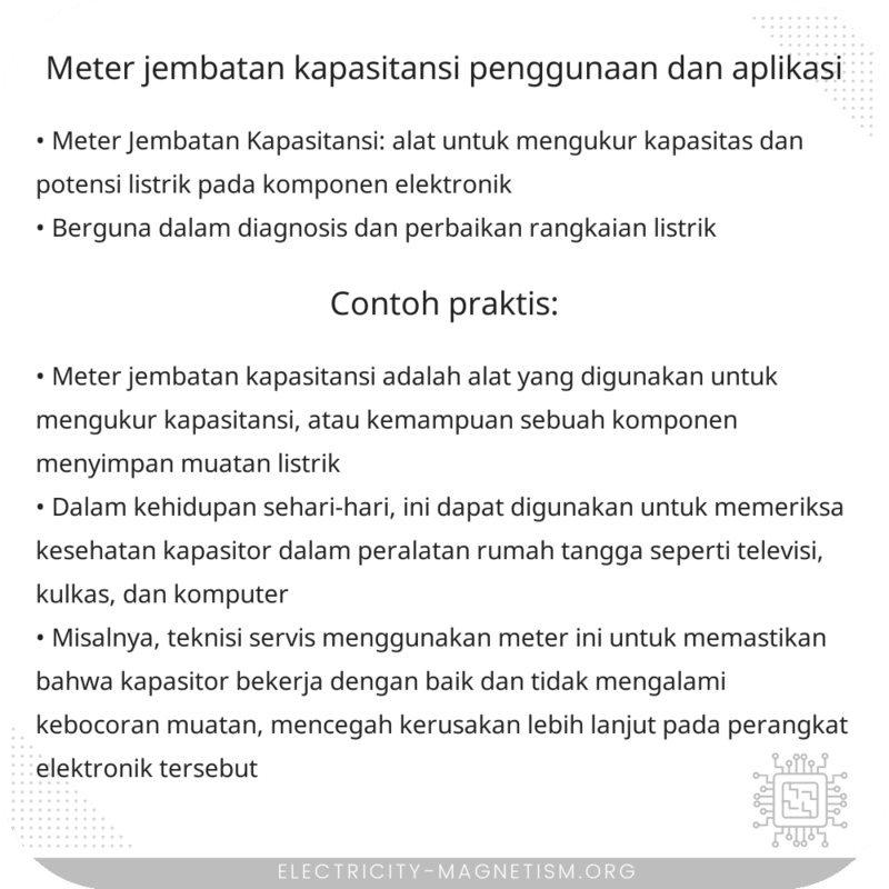 Meter Jembatan Kapasitansi | Penggunaan dan Aplikasi