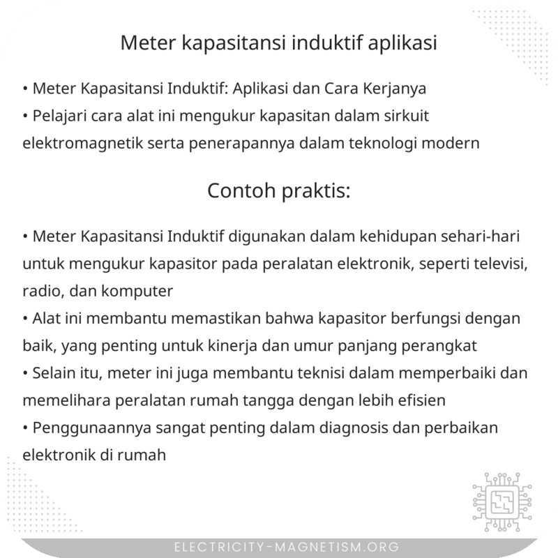 Meter Kapasitansi Induktif | Aplikasi