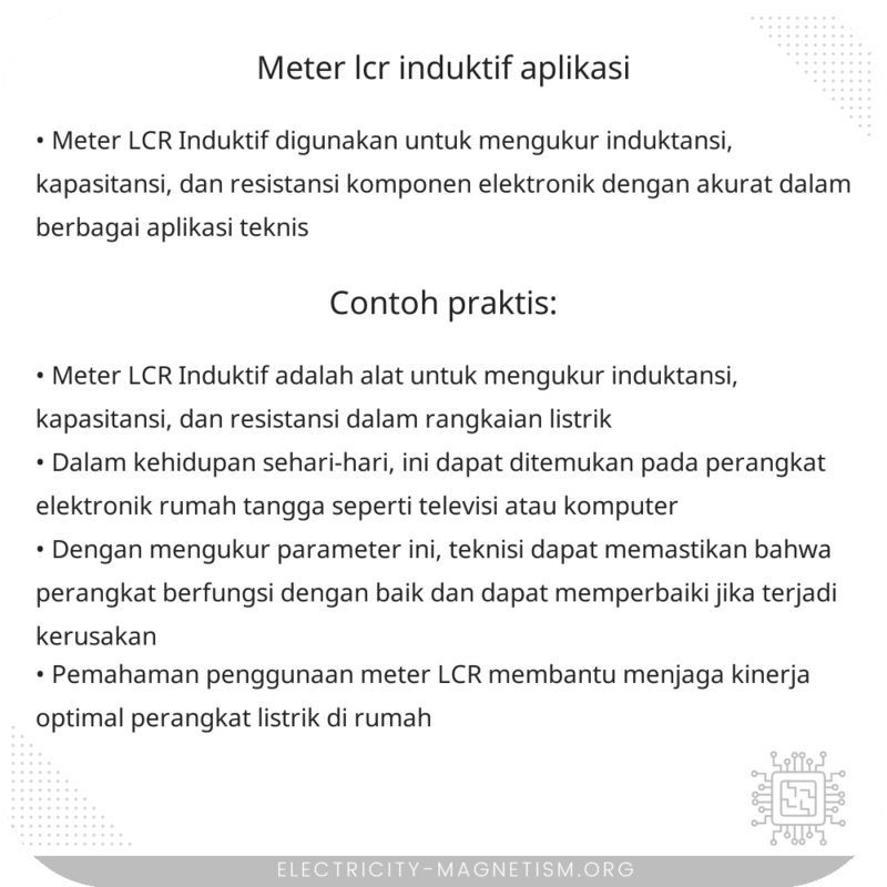 Meter LCR Induktif | Aplikasi