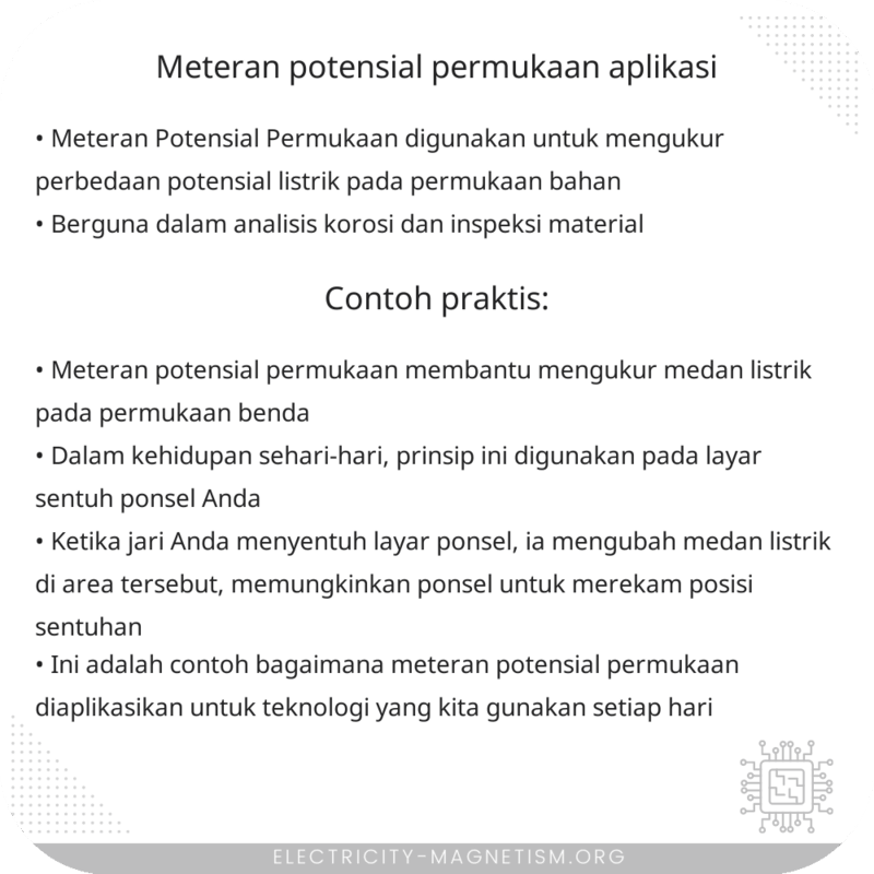 Meteran Potensial Permukaan | Aplikasi