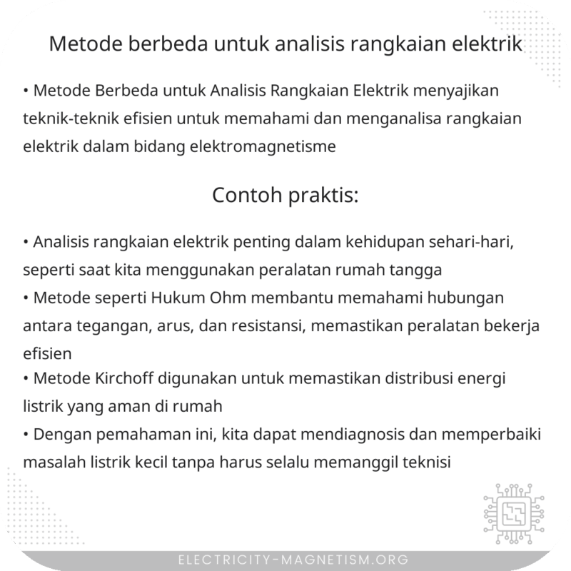 Metode Berbeda untuk Analisis Rangkaian Elektrik