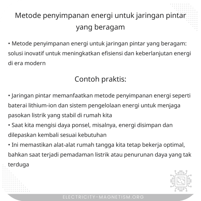 Metode Penyimpanan Energi untuk Jaringan Pintar yang Beragam