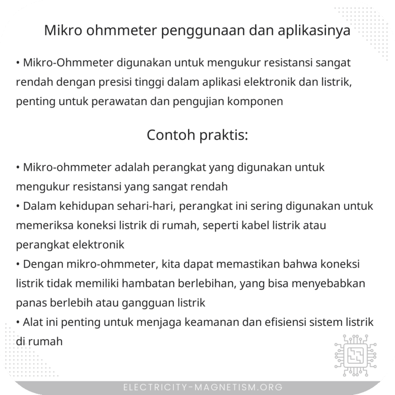 Mikro-Ohmmeter | Penggunaan dan Aplikasinya