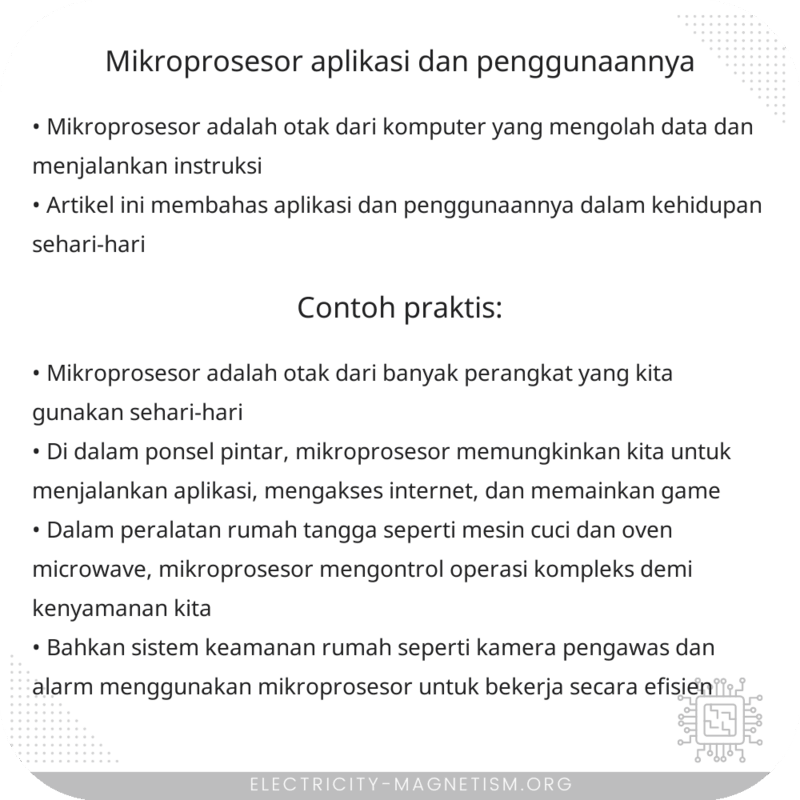 Mikroprosesor | Aplikasi dan Penggunaannya