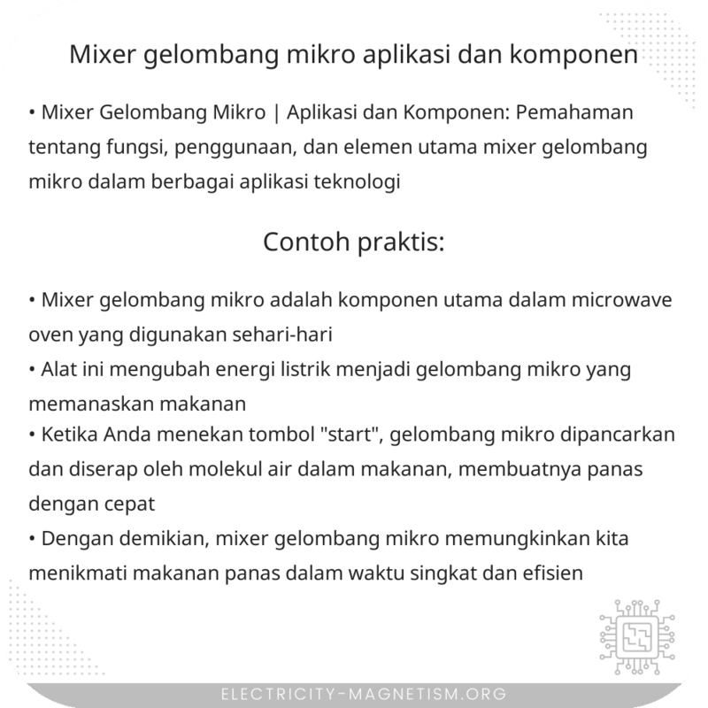 Mixer Gelombang Mikro | Aplikasi dan Komponen