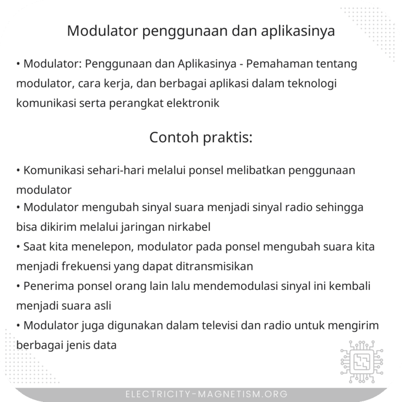 Modulator: Penggunaan dan Aplikasinya