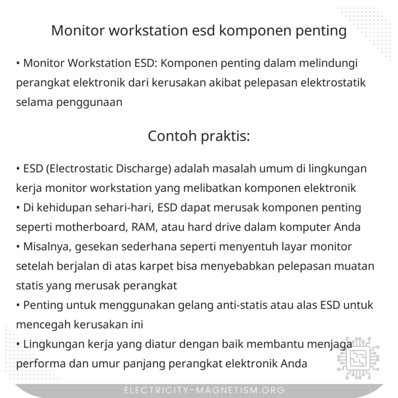 Monitor Workstation ESD | Komponen Penting