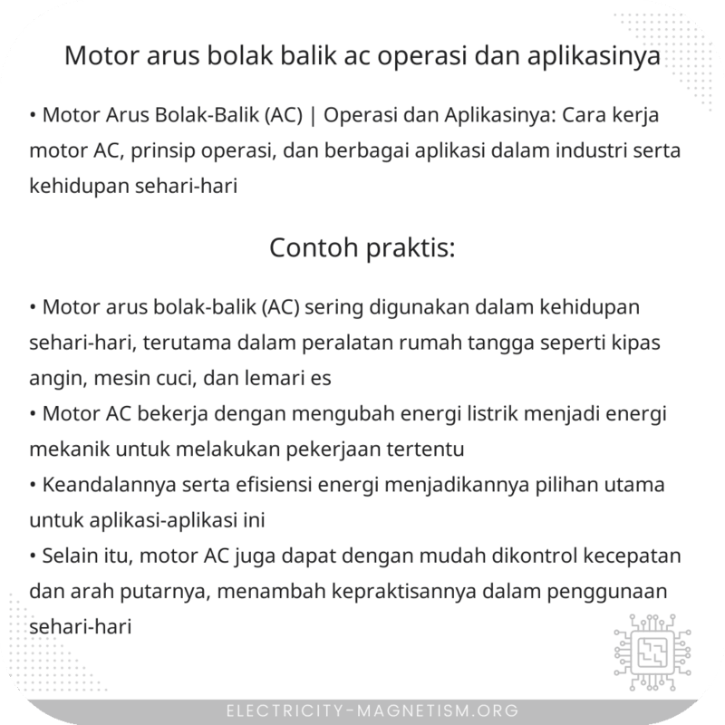 Motor Arus Bolak-Balik (AC) | Operasi dan Aplikasinya