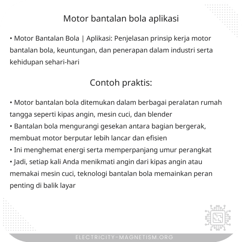 Motor Bantalan Bola | Aplikasi