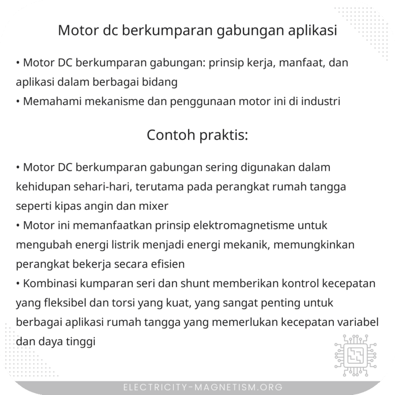 Motor DC Berkumparan Gabungan | Aplikasi