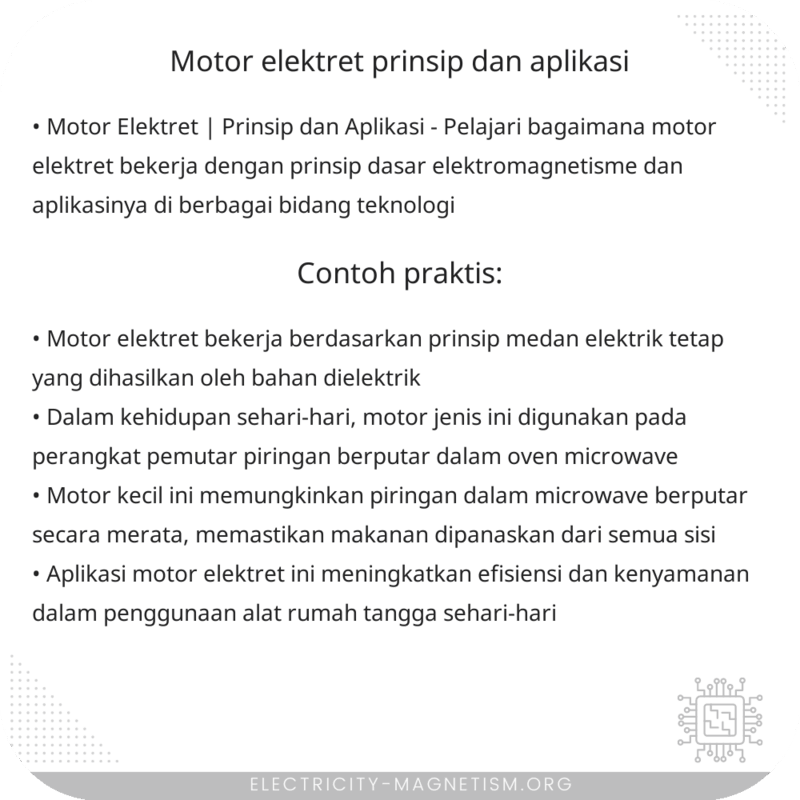 Motor Elektret | Prinsip dan Aplikasi