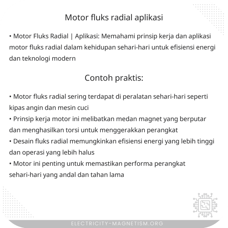 Motor Fluks Radial | Aplikasi