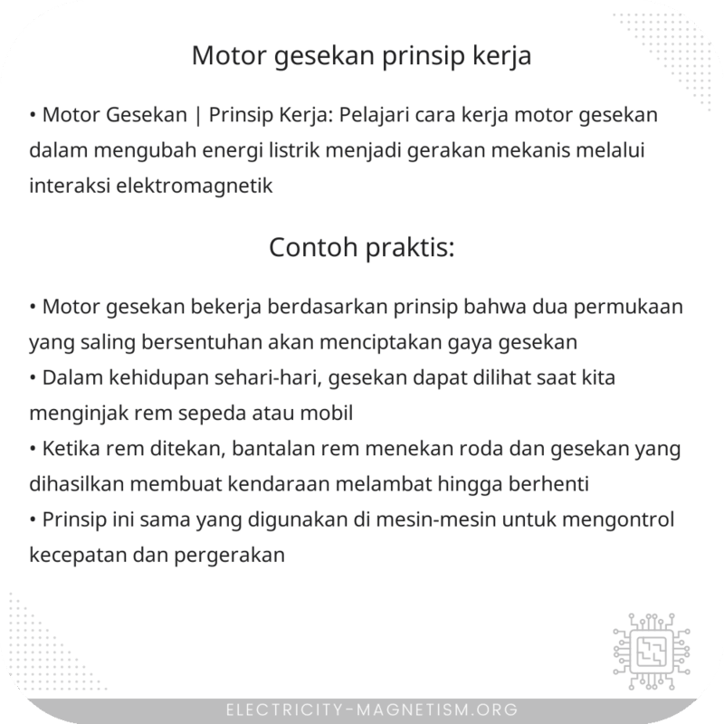 Motor Gesekan | Prinsip Kerja
