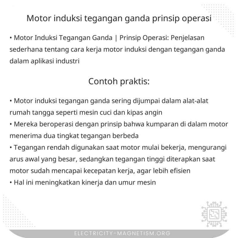 Motor Induksi Tegangan Ganda | Prinsip Operasi