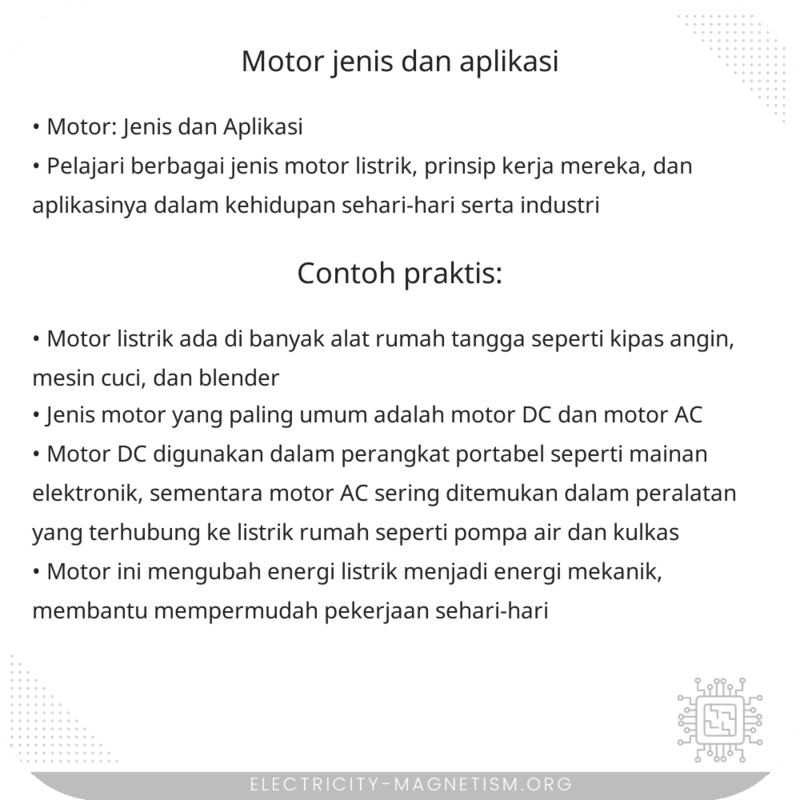 Motor: Jenis dan Aplikasi