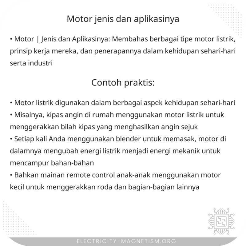 Motor | Jenis dan Aplikasinya
