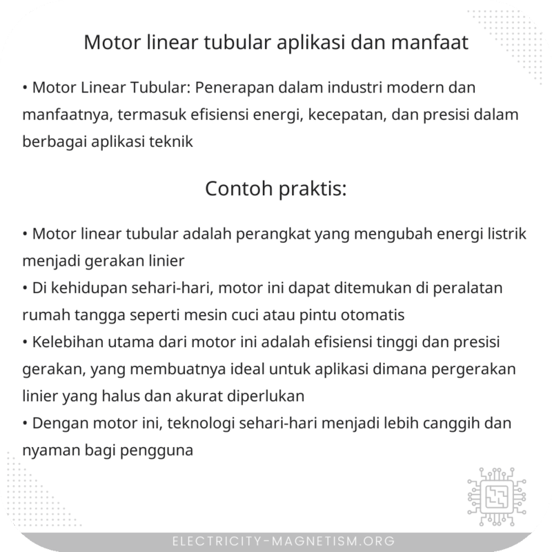 Motor Linear Tubular | Aplikasi dan Manfaat