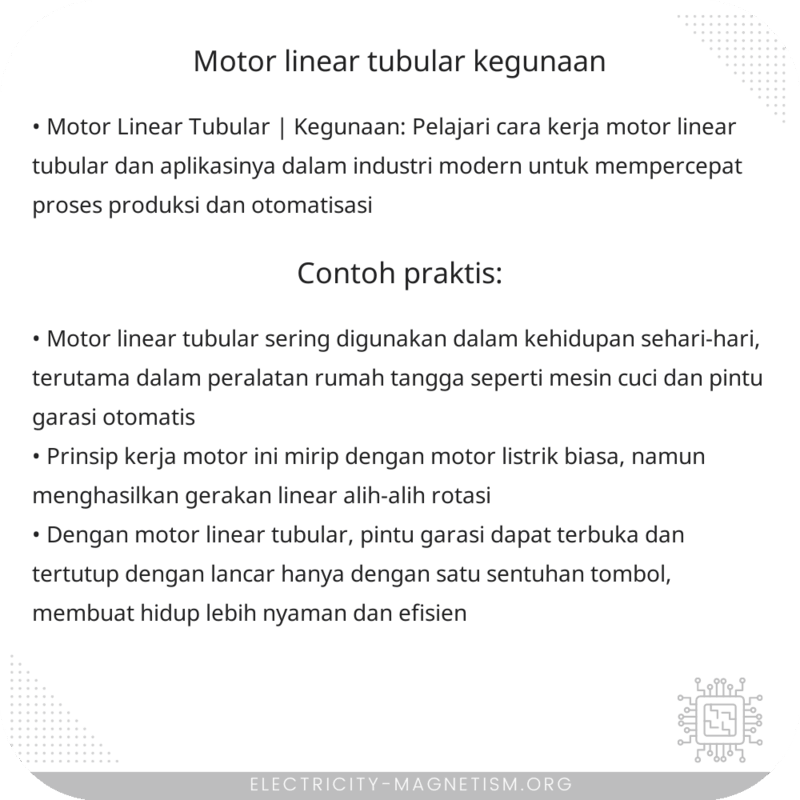 Motor Linear Tubular | Kegunaan