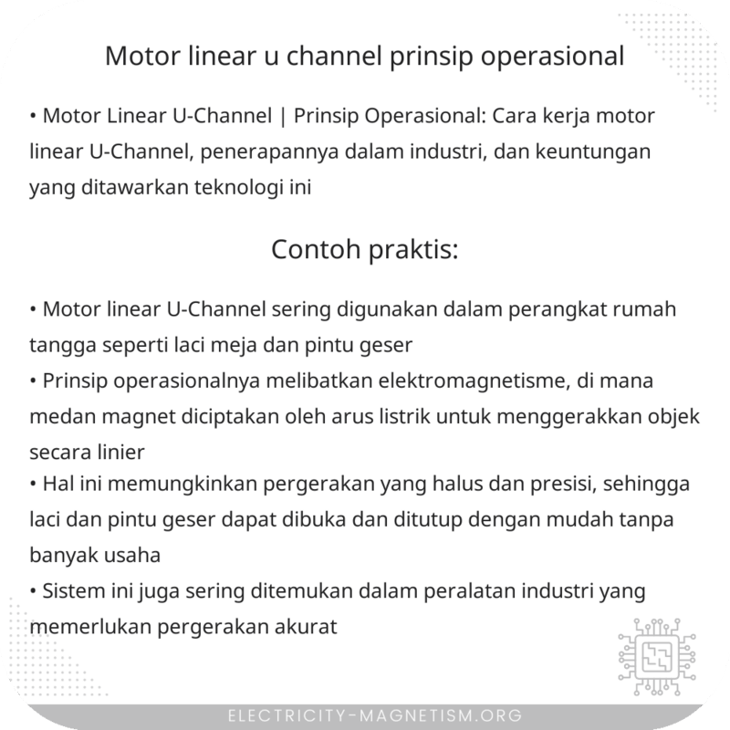 Motor Linear U-Channel | Prinsip Operasional