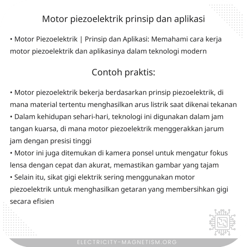 Motor Piezoelektrik | Prinsip dan Aplikasi