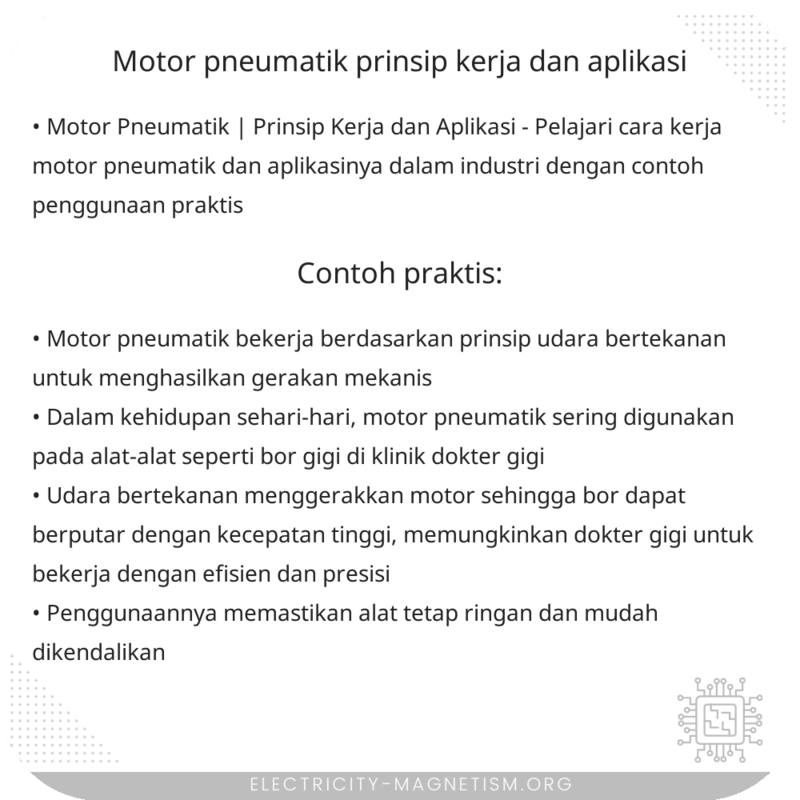 Motor Pneumatik | Prinsip Kerja dan Aplikasi