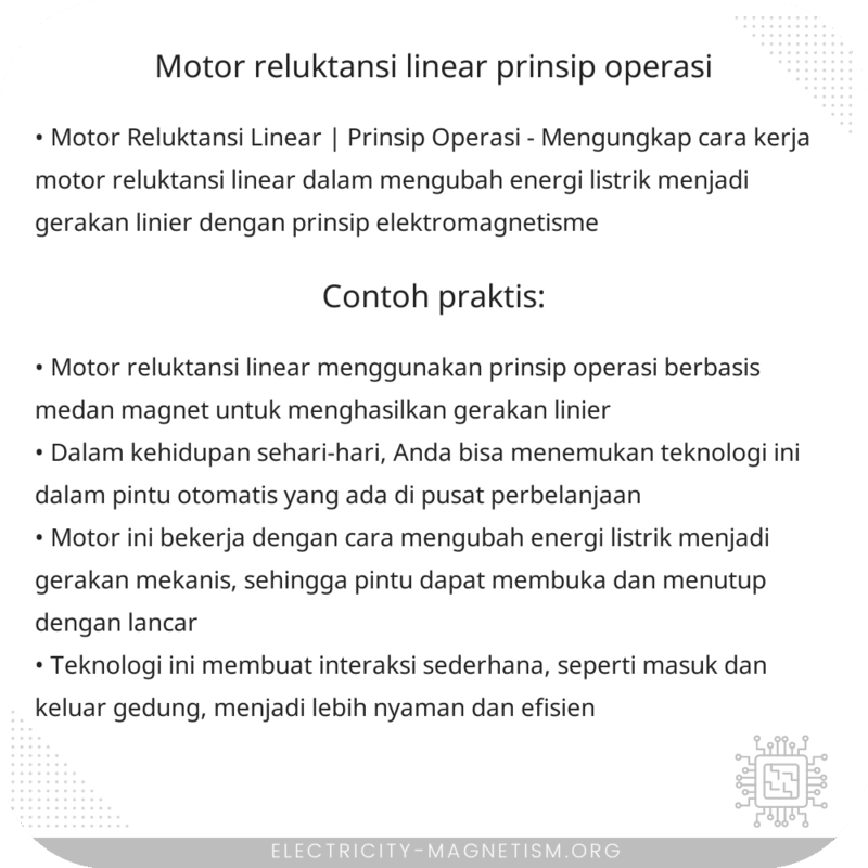Motor Reluktansi Linear | Prinsip Operasi