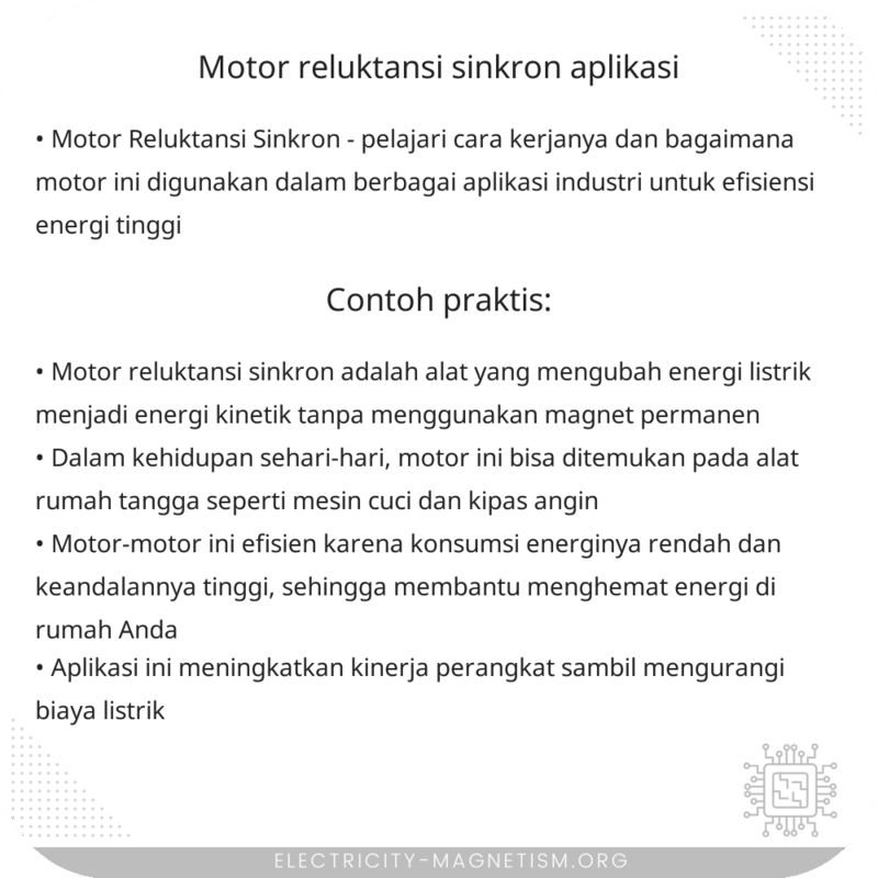 Motor Reluktansi Sinkron | Aplikasi