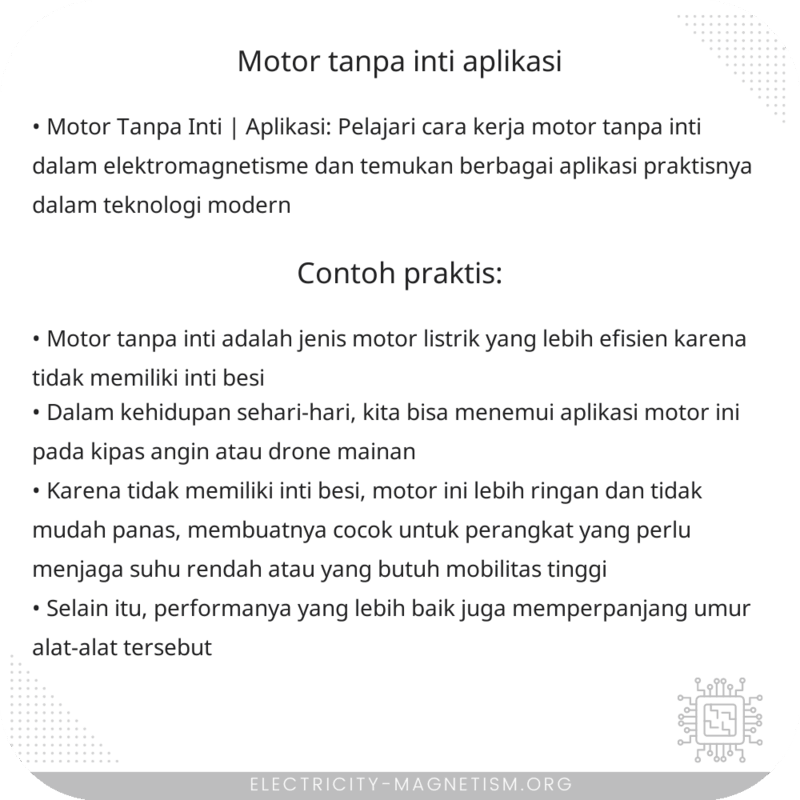 Motor Tanpa Inti | Aplikasi