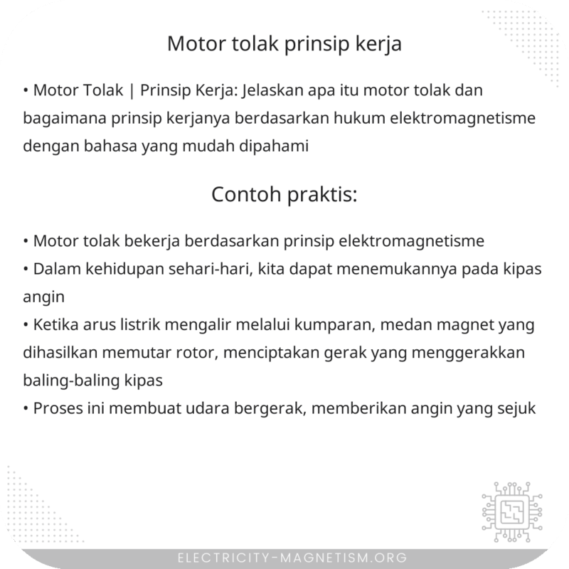 Motor Tolak | Prinsip Kerja