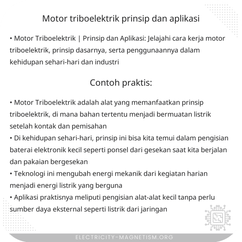 Motor Triboelektrik | Prinsip dan Aplikasi