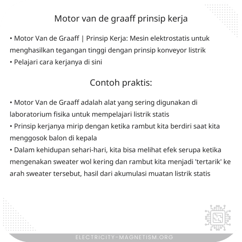 Motor Van de Graaff | Prinsip Kerja