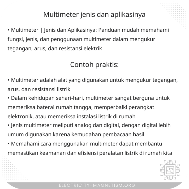 Multimeter | Jenis dan Aplikasinya