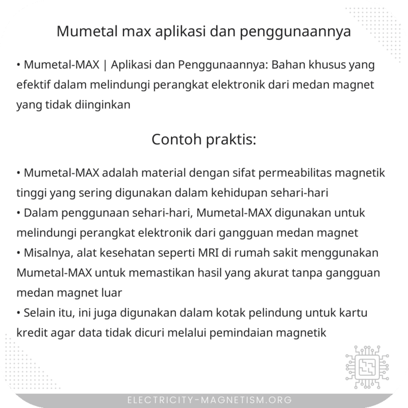 Mumetal-MAX | Aplikasi dan Penggunaannya