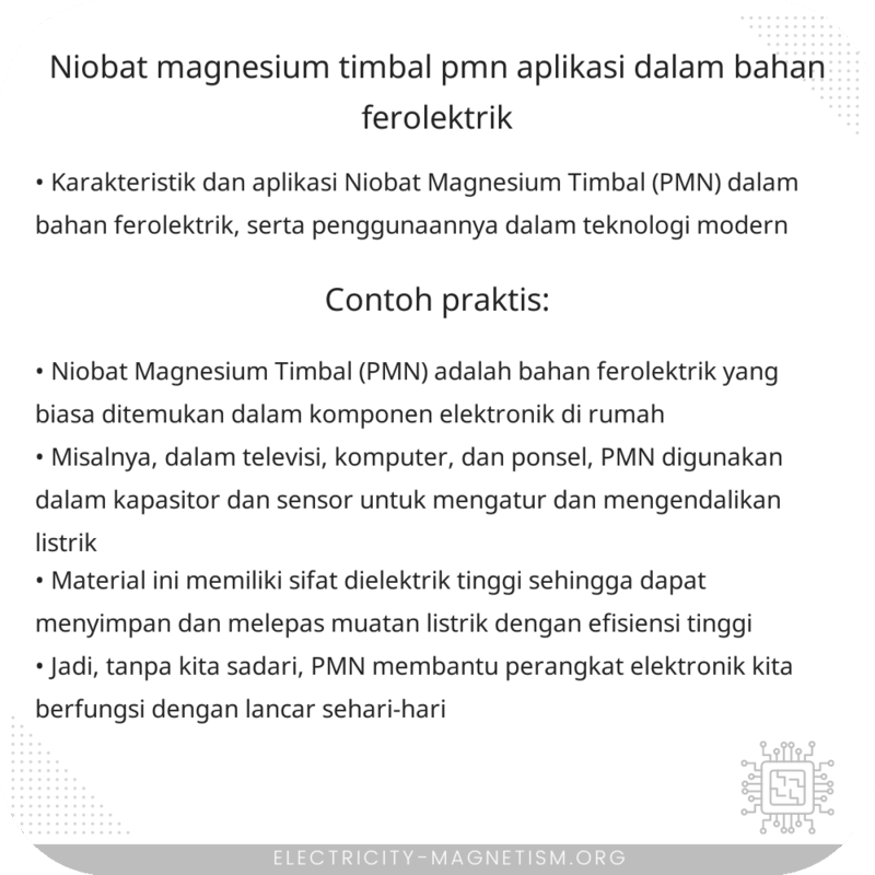 Niobat Magnesium Timbal (PMN) | Aplikasi dalam Bahan Ferolektrik